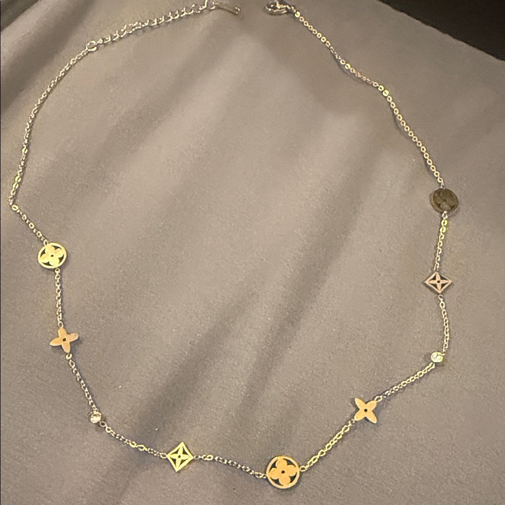 Gold Designer Charm Necklace - Picture 2 of 3